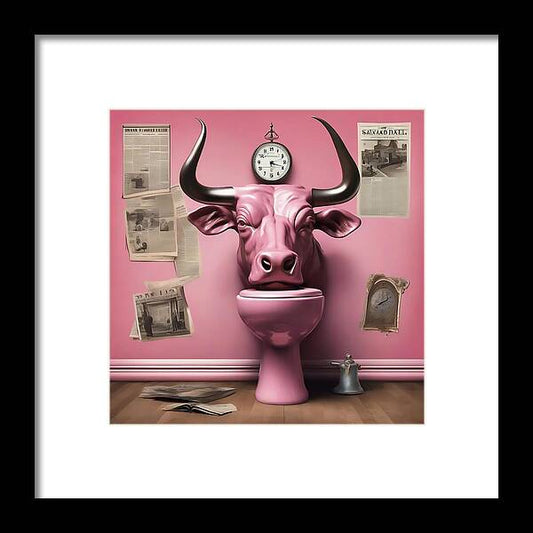 Bull Moment - Framed Print